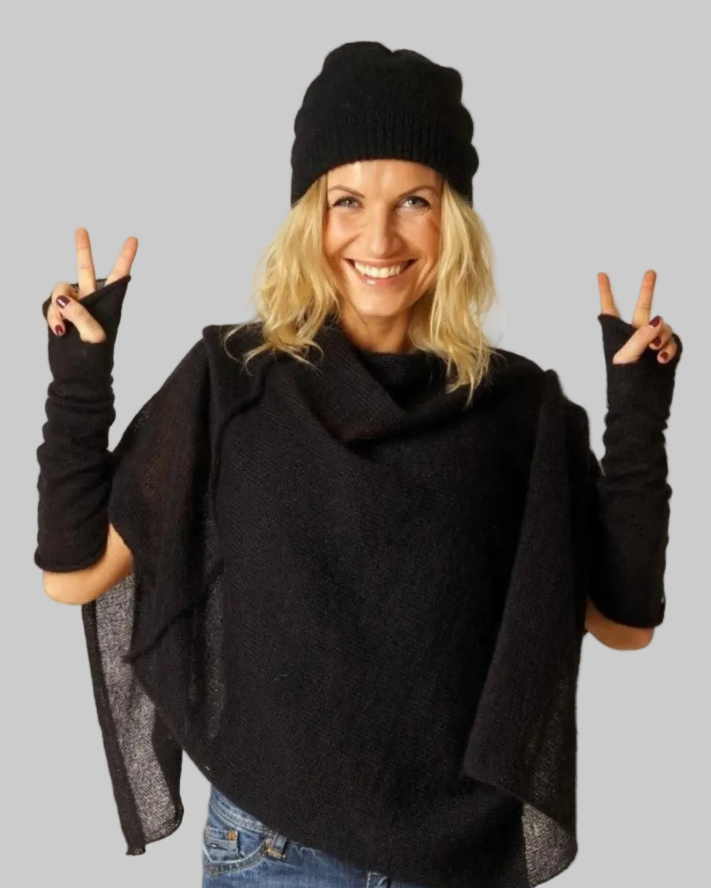 Kid Mohair & Silk Poncho