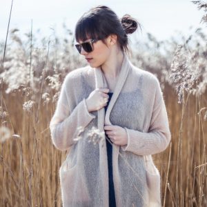 Long SilkMohair Cardigan With Pockets