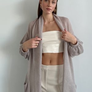 Wide Sleeve Long Cardigan with Pockets