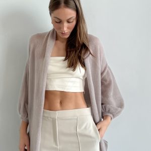 Wide Sleeve Long Cardigan with Pockets