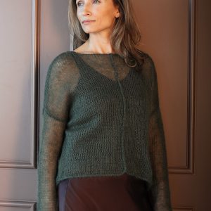 Mesh Sweater With Regular Sleeves & Decorative Front Seam