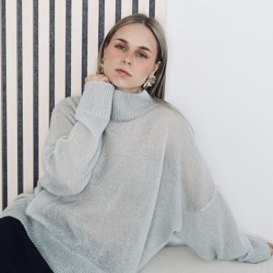 Kid Mohair & Silk Turtleneck With Regular Sleeves