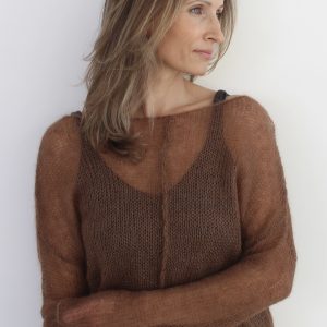 Mesh Sweater With Regular Sleeves & Decorative Front Seam