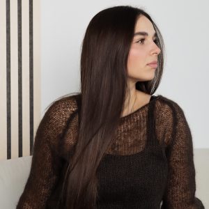 Kid Mohair & Silk Mesh Raglan Sweater With Full Sleeves